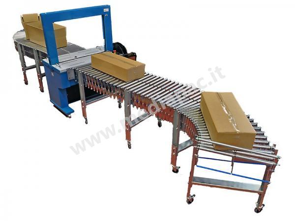 Linea di reggiatura, con rulliere estensibili a rulli