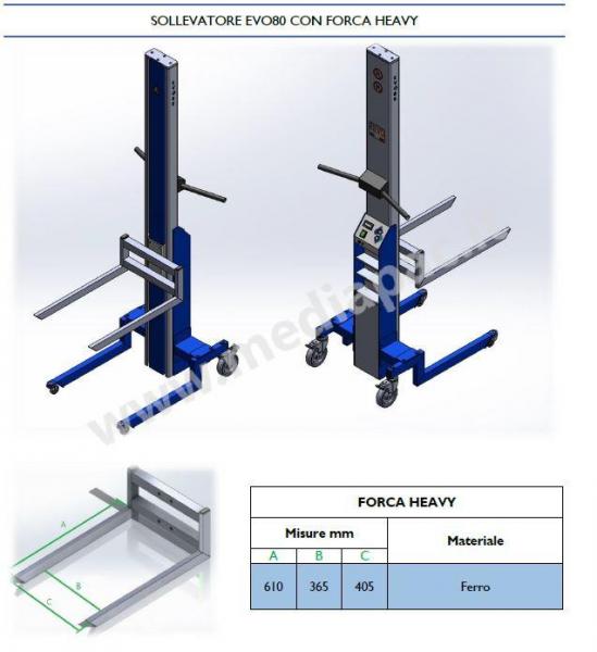 Sollevatore EVO80 con forca heavy