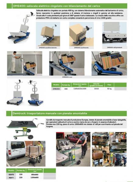 DME400: saliscale elettrico cingolato con bilanciamento del carico