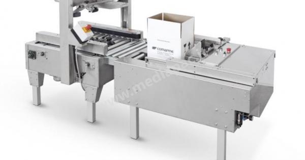 Linea Semiautomatica Di Formatura E Nastratura Inferiore E Superiore Mod. PP08 +GEM52 In Acciaio Inossidabile (Inox)