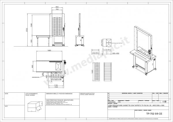 Linea reggiatura cassette con tappeto TP-702 59 CE 850x1600