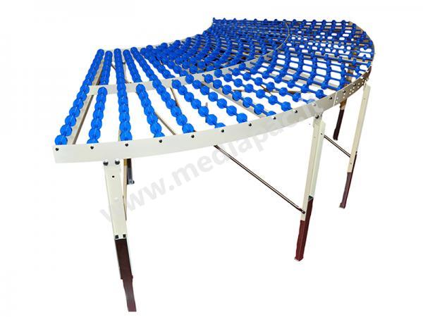 Rulliera curva a 90° con rotelle in plastica